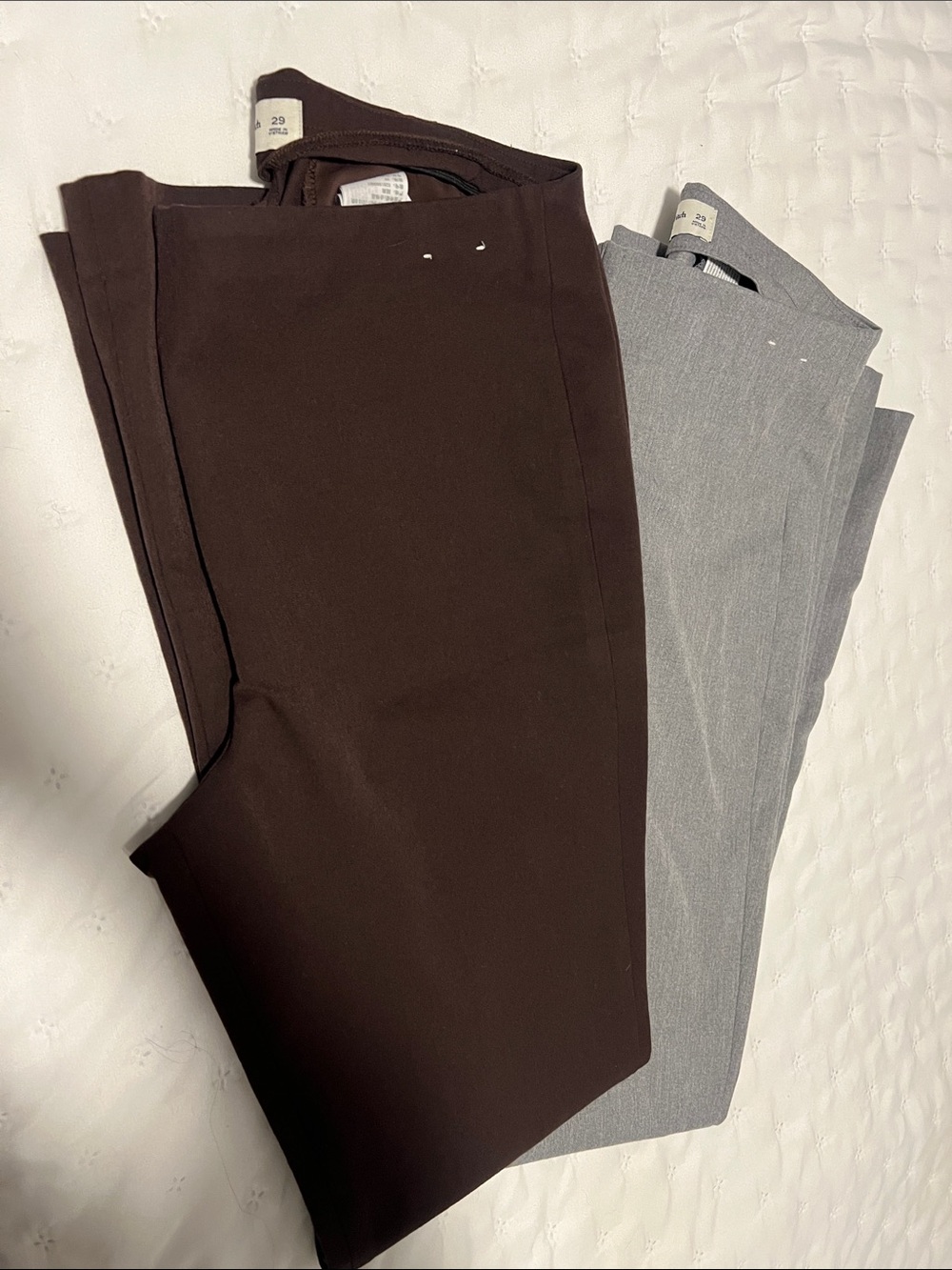 Set of 2: Abercrombie & Fitch Forme Bootcut Pants in Gray & Brown Size 29/8 R